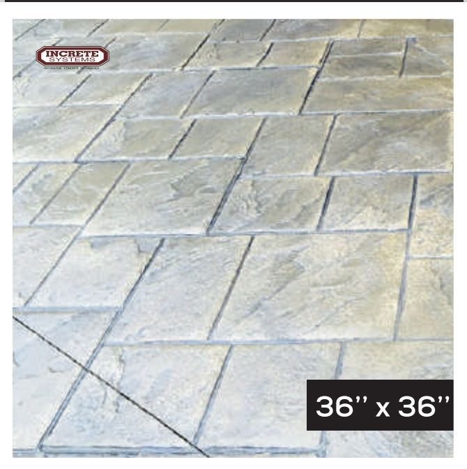 Notched Olde English — Ashlar & Slate stamped concrete