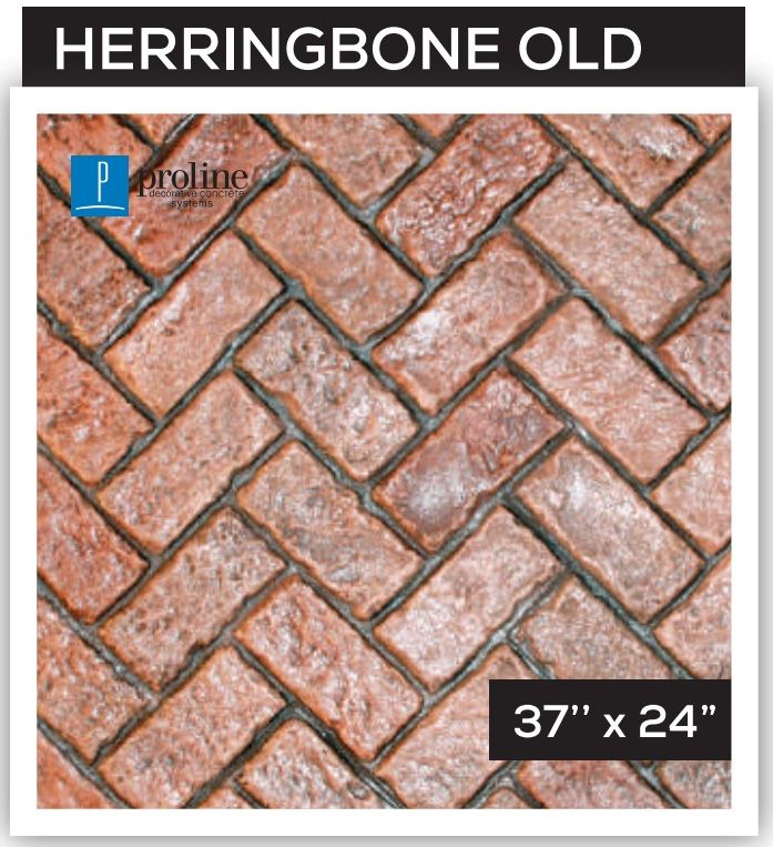 Old Herringbone — Cobblestone stamped concrete