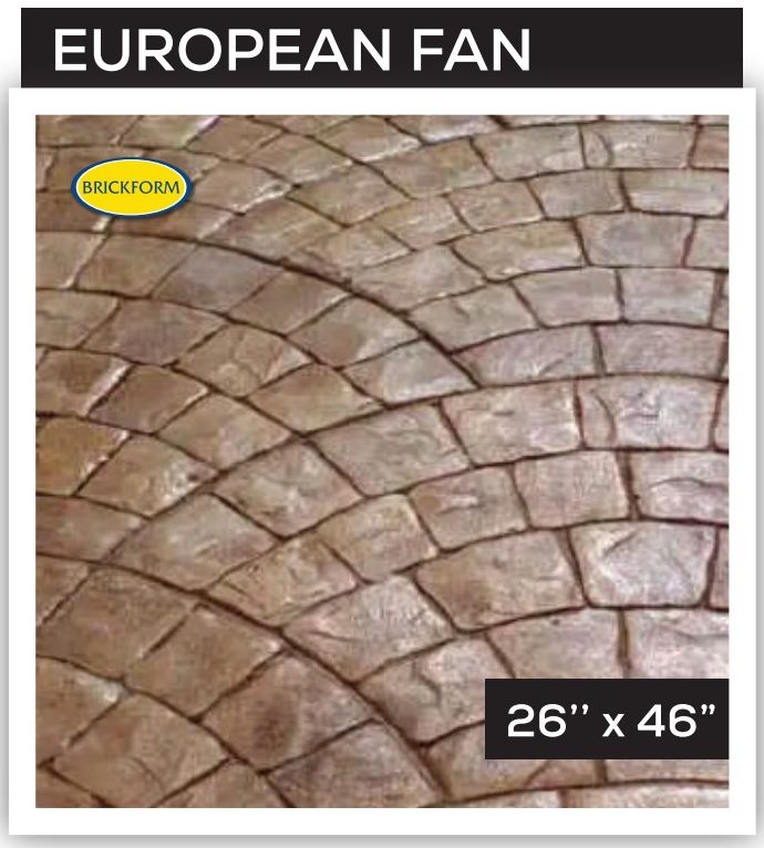 European Fan — Cobblestone stamped concrete