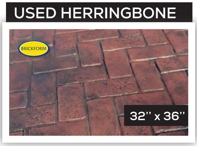 Used Herringbone — Brick & Wood stamped concrete
